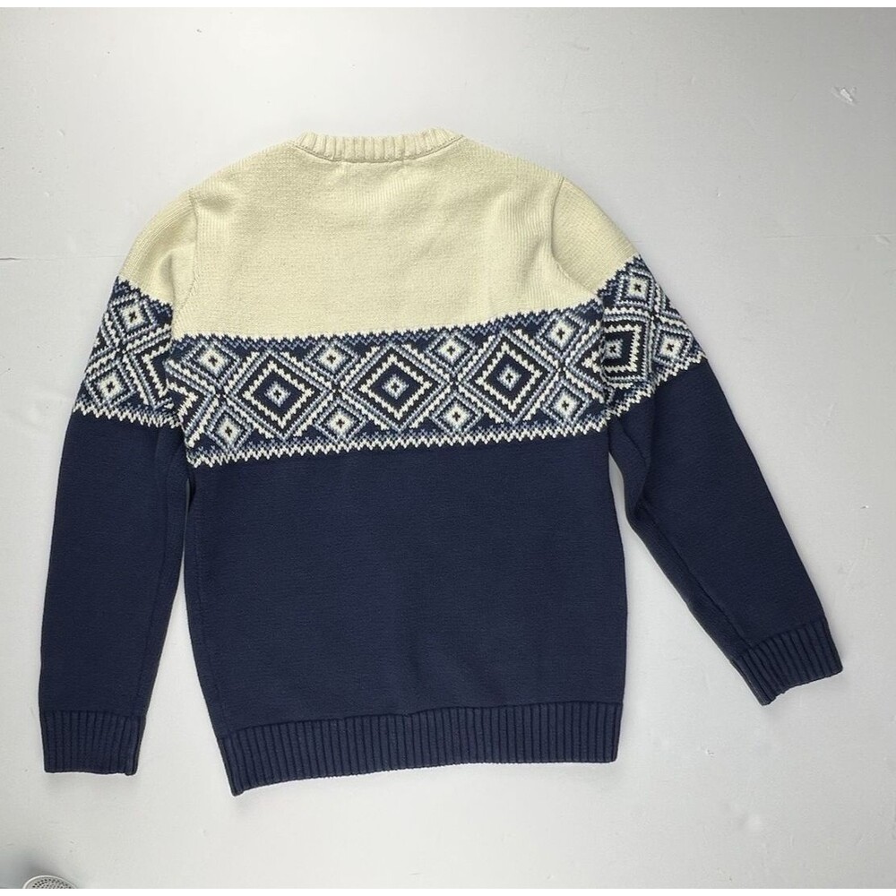 Hope & Henry  Boys Sweater Large Organic Cotton Long‎ Sleeve Intarsia Pullover - Picture 9 of 12